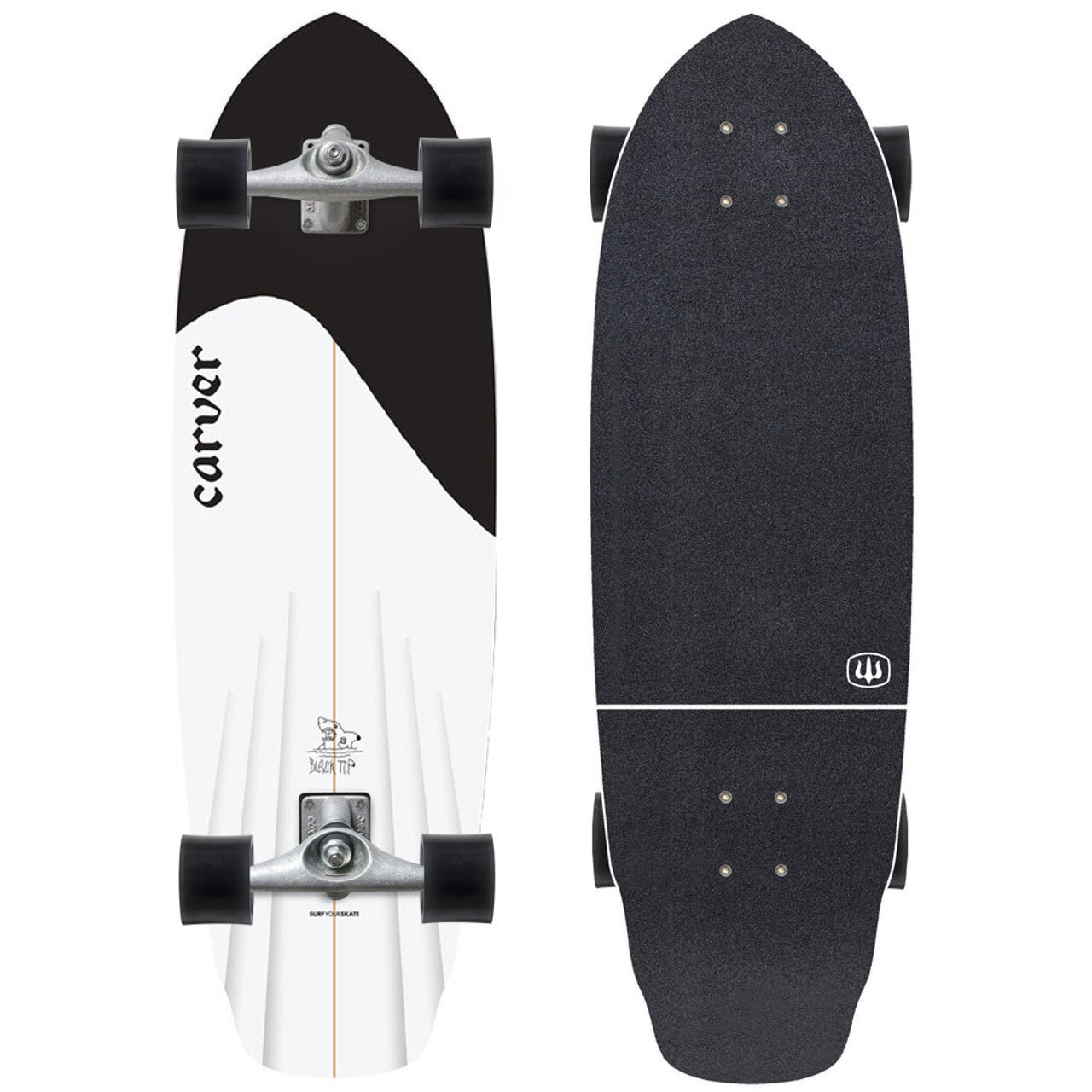 Carver 32.5" Black Tip Surfskate CX