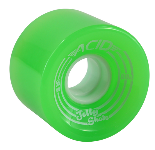 Green wheel with 'Acid Chemical Co. Jelly Shots' branding on a white background