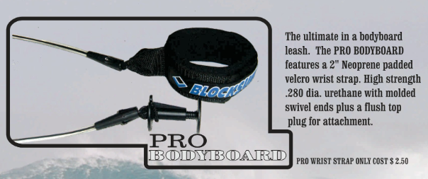 BlockSurf Pro Bodyboard Leash Straight