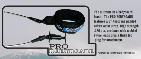 BlockSurf Pro Bodyboard Leash Straight