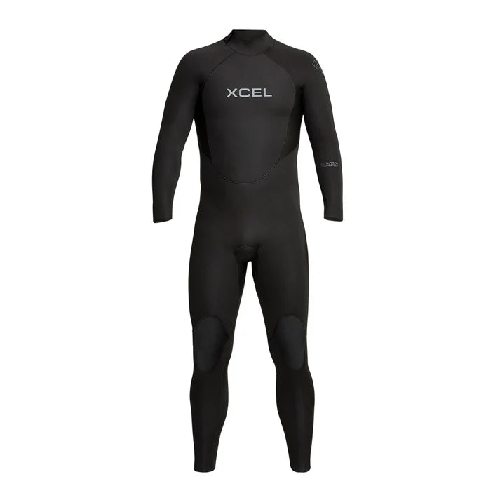 Black Xcel wetsuit on a white background