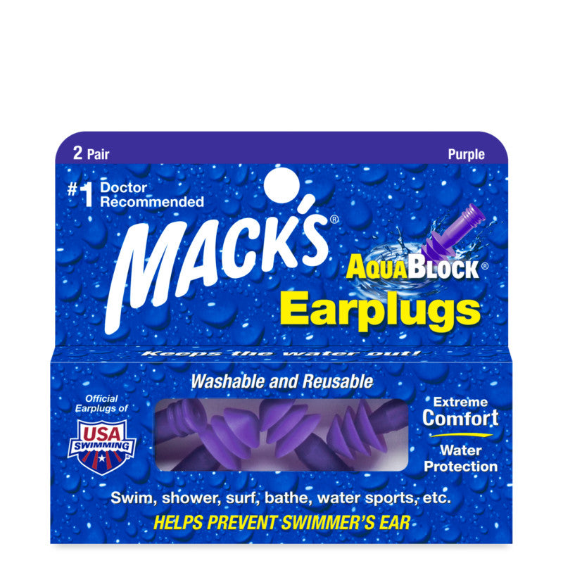 Mack's Aqua Block Earplugs 2 pairs